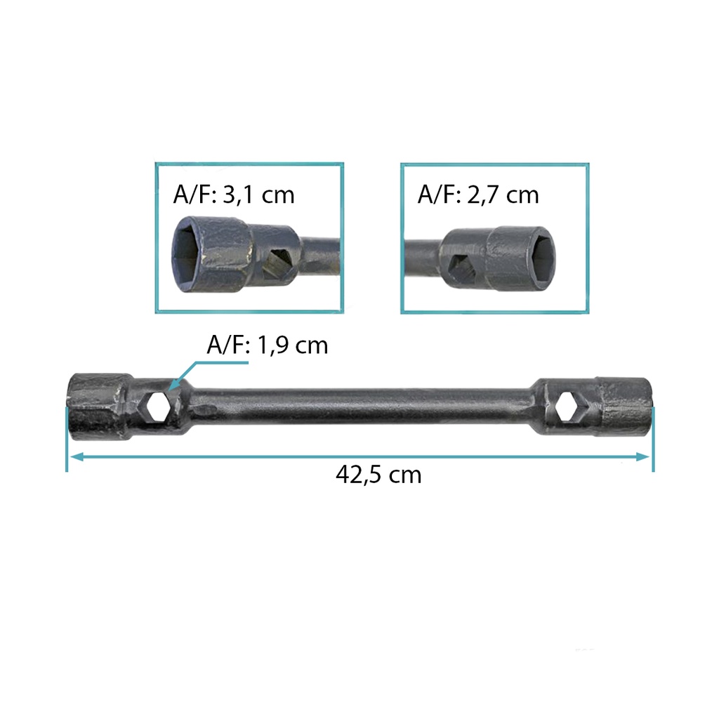 [210.1963] Llave doble saca tuerca de 1.25"/ 1.063"