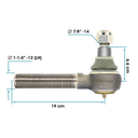 [462.ES2090L] Terminal de Direccion Izq 7.5"x1-1/4"