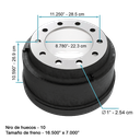 Tambor Freno Tras 10 Hueco TT-000849 FMC