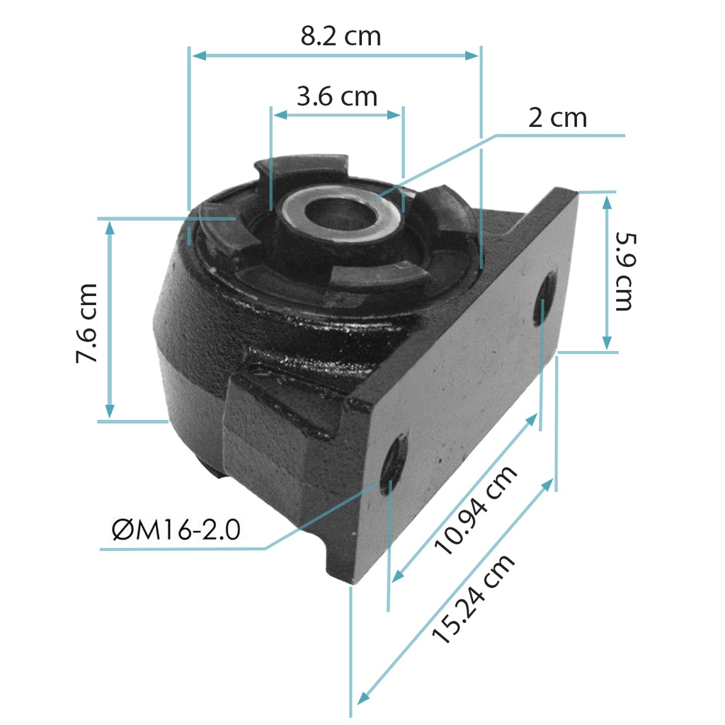 Base/Buje soporte cabina Centro 0,812"