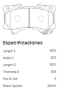 Pastilla de freno Toyota, Lexus Delantera LTS