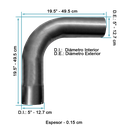 Codo de escape 20x20x5" De 90 grados