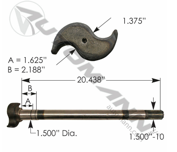 Levas RH freno rueda 20.44"x1.5" 10