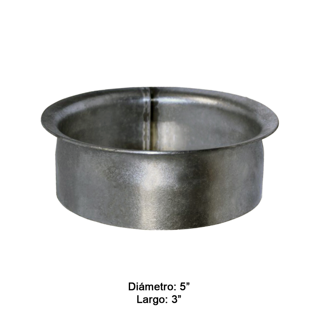 Adaptador de escape De 5" D.I x 5.88" Flange x 3" Largo