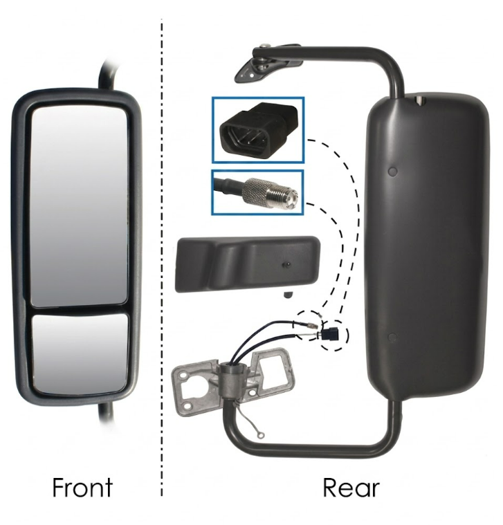 Conjunto espejo retrovisor izquierdo Color negro Freightliner Columbia