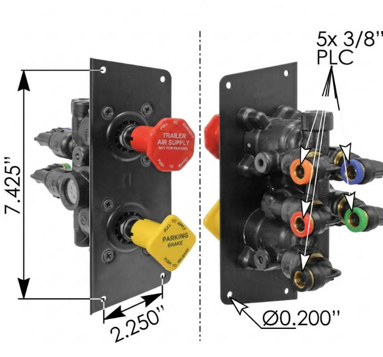 Válvula Machine Brake MV3 Conexiones - Rapidas