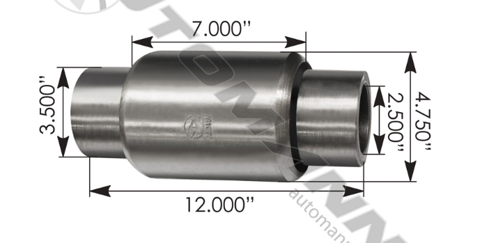 kit Buje Central Para 1 Viga Suspensión Hendrickson de 2,5"D.I x 4,75"D.E x 3,5"D.E2 x 12"Largo
