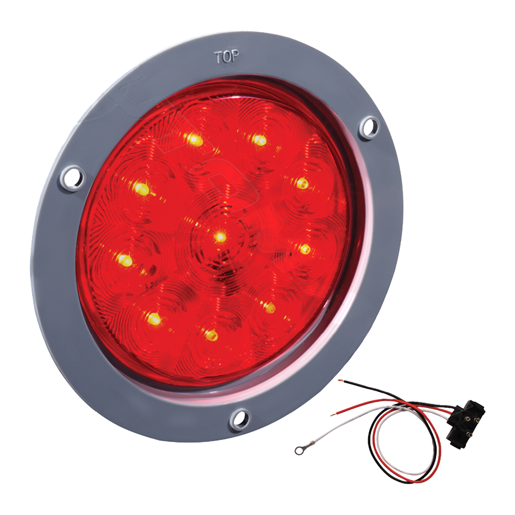 Kit Lampara Redonda LED De 4" Color Roja 12 voltios de Tornillo