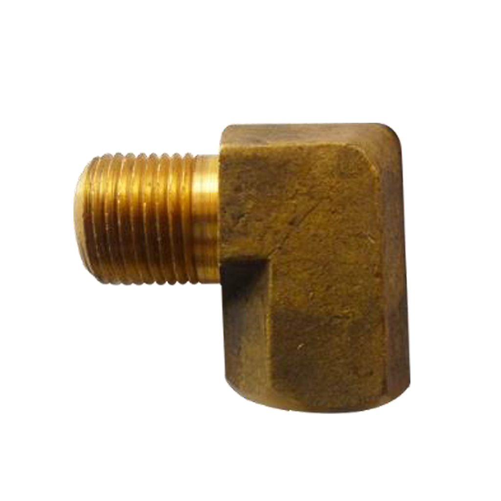Conex.Bronce Codo 90° NPT (macho) 3/8 x (hembra) 3/8