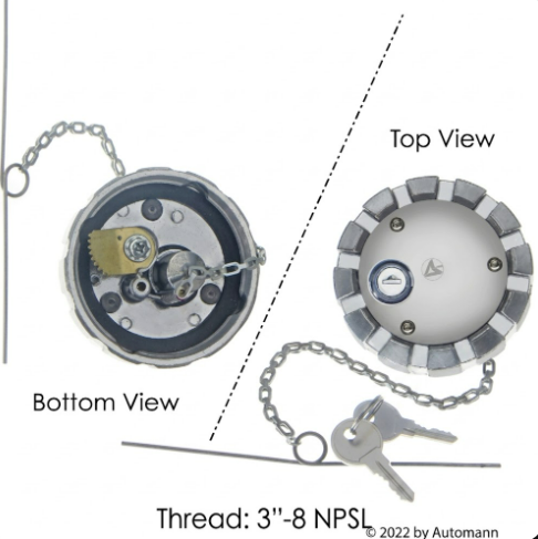 Tapa tanque combustible para Kenworth 3" Con Llave