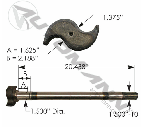 [124.102014.02] Levas RH freno rueda 20.44"x1.5" 10