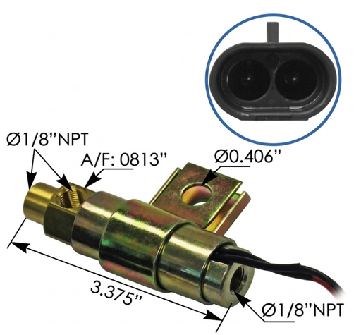 [173.1101] Válvula Solenoide Fan Clucth Motor E7 de 12V y 2 Pines