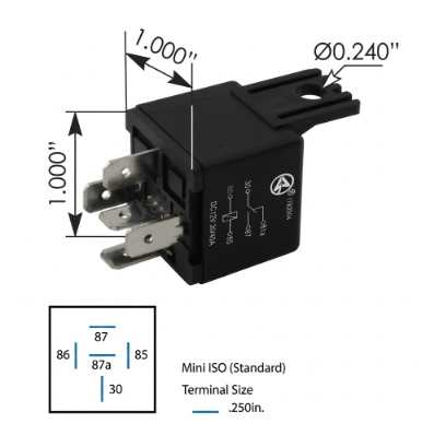 [178.2540] Relay 5 pin 12 Volt, 30/40 Amp