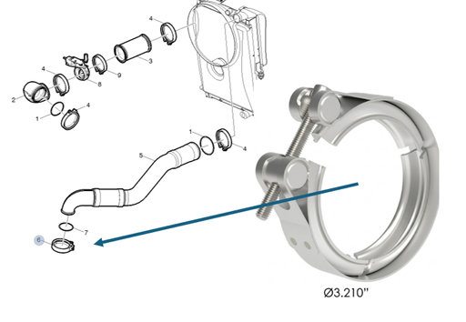 [561.29321A] Abrazadera Tipo V de de 2-3/8" o 61 mm Aftercooler MP8/MP7