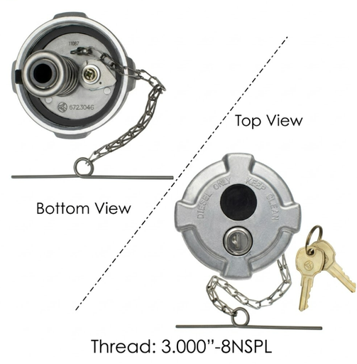 [572.1046] Tapa del tanque combustible 3" Con Llave
