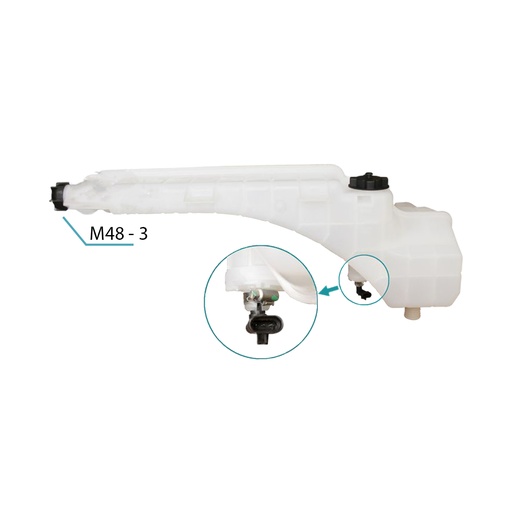 [575.1082] Kit Tanque / Reservorio de Refrigerante Mack MP8 con Tapa y Sensor