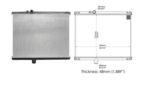 [811.62105] Radiador Mack CH612 / CH613, E7M