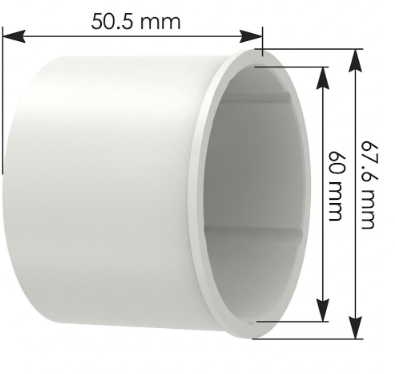 [ABG9855] Buje de nailon de 60,mmD.I x 67,6mmD.E x 50mmLargo King Pin Mack 460.542N