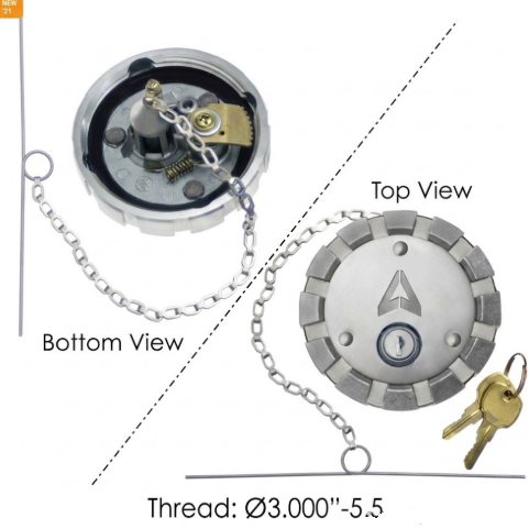 [EM83920] Tapa del tanque combustible Mack 3" Con Llave